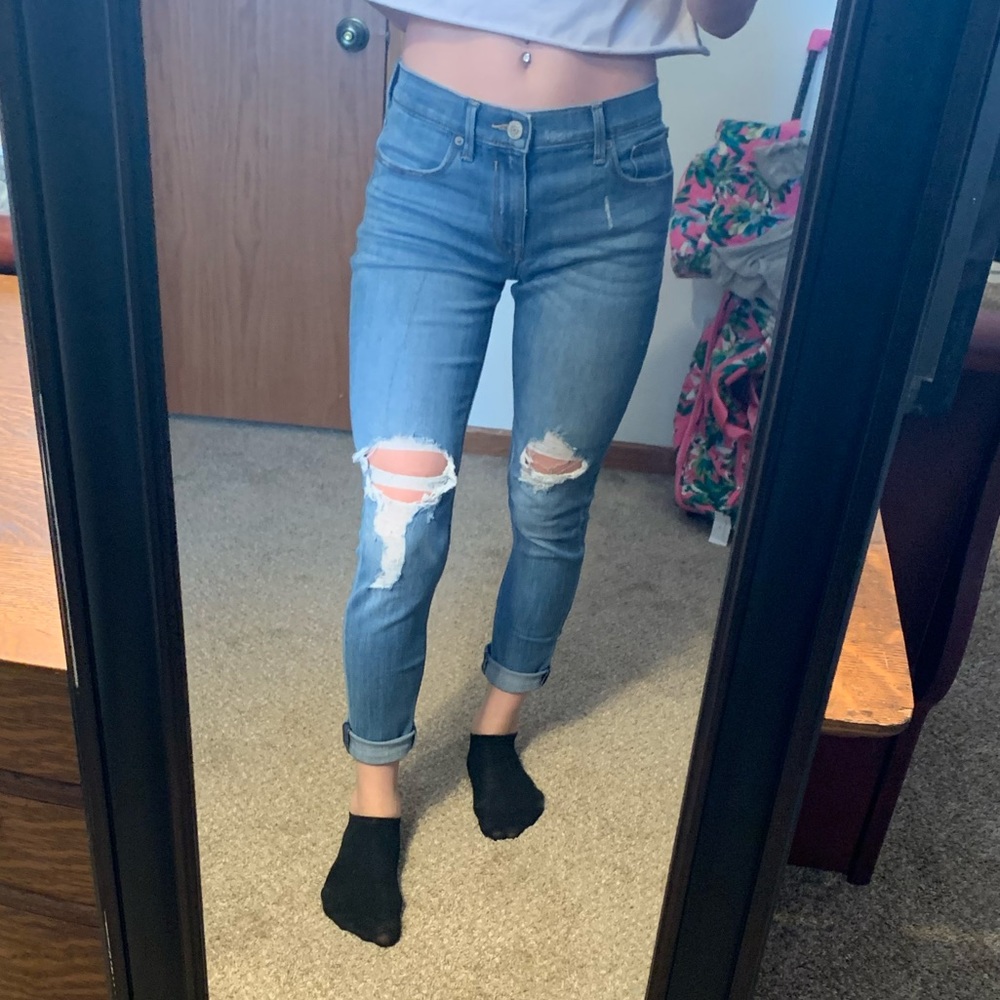 Express | Mid Rise Distressed Jeggings